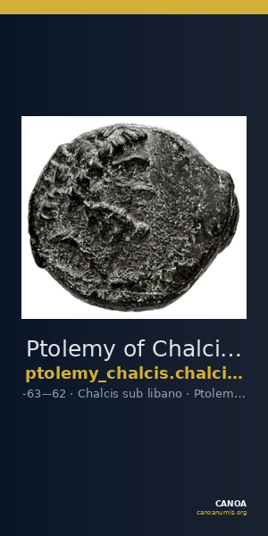 Ptolemy of Chalcis Chalcis sub Libano Herman 2006 4 — CANOA
