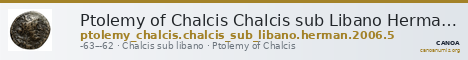 Ptolemy of Chalcis Chalcis sub Libano Herman 2006 5 — CANOA