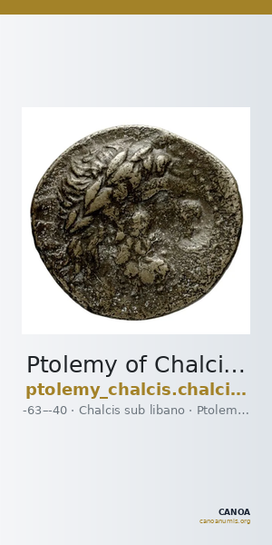 Ptolemy of Chalcis Chalcis sub Libano Herman 2006 7 — CANOA