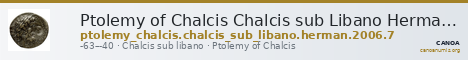 Ptolemy of Chalcis Chalcis sub Libano Herman 2006 7 — CANOA