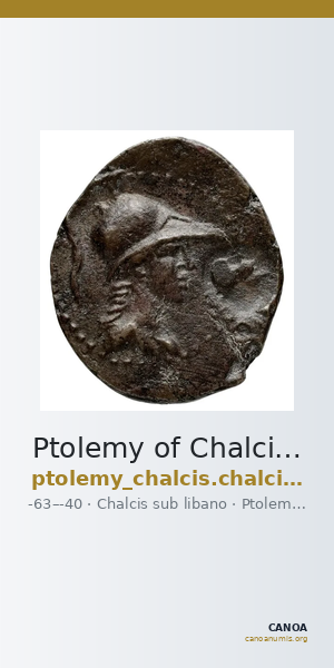 Ptolemy of Chalcis Chalcis sub Libano Herman 2006 9 — CANOA
