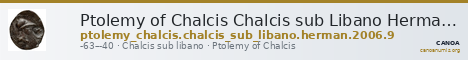 Ptolemy of Chalcis Chalcis sub Libano Herman 2006 9 — CANOA