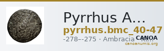 Pyrrhus Ambracia BMC Pyrrhus 40-47 — CANOA