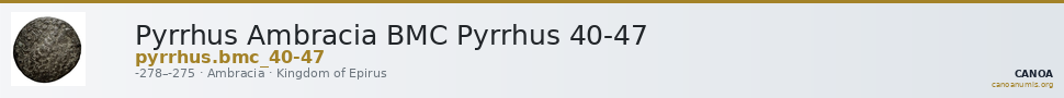 Pyrrhus Ambracia BMC Pyrrhus 40-47 — CANOA