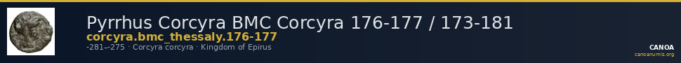 Pyrrhus Corcyra BMC Corcyra 176-177 / 173-181 — CANOA