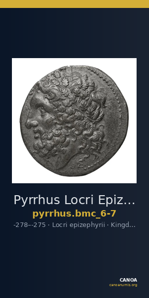 Pyrrhus Locri Epizephyrii BMC Pyrrhus 6-7 — CANOA