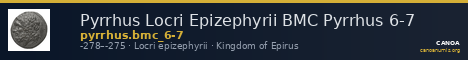 Pyrrhus Locri Epizephyrii BMC Pyrrhus 6-7 — CANOA