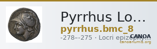 Pyrrhus Locri Epizephyrii BMC Pyrrhus 8 — CANOA