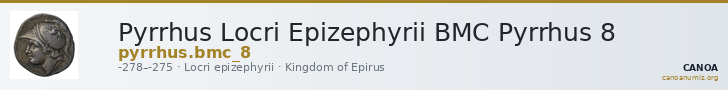 Pyrrhus Locri Epizephyrii BMC Pyrrhus 8 — CANOA