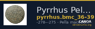Pyrrhus Pella BMC Pyrrhus 36-39 — CANOA