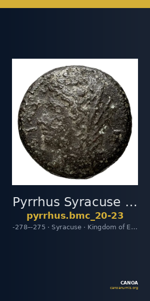 Pyrrhus Syracuse BMC Pyrrhus 20-23 — CANOA