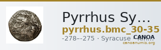 Pyrrhus Syracuse BMC Pyrrhus 30-35 — CANOA