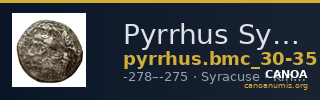 Pyrrhus Syracuse BMC Pyrrhus 30-35 — CANOA