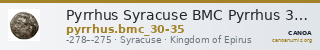 Pyrrhus Syracuse BMC Pyrrhus 30-35 — CANOA