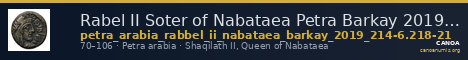 Rabel II Soter of Nabataea Petra Barkay 2019 214-6, 218-21 — CANOA
