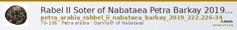 Rabel II Soter of Nabataea Petra Barkay 2019 222, 226-34 — CANOA