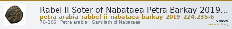 Rabel II Soter of Nabataea Petra Barkay 2019 224, 235-6 — CANOA