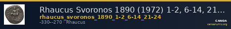 Rhaucus Svoronos 1890 (1972) 1-2, 6-14, 21-24 — CANOA