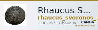 Rhaucus Svoronos 1890 (1972) 15-18, 27 — CANOA