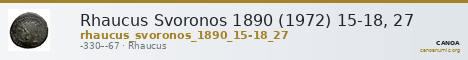 Rhaucus Svoronos 1890 (1972) 15-18, 27 — CANOA
