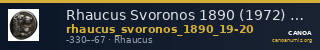 Rhaucus Svoronos 1890 (1972) 19-20 — CANOA