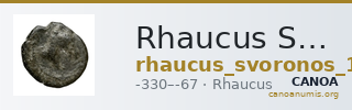 Rhaucus Svoronos 1890 (1972) 5, 36-37 — CANOA