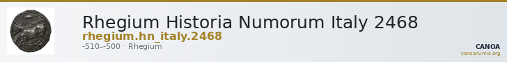 Rhegium Historia Numorum Italy 2468 — CANOA