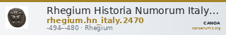 Rhegium Historia Numorum Italy 2470 — CANOA