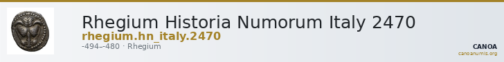 Rhegium Historia Numorum Italy 2470 — CANOA