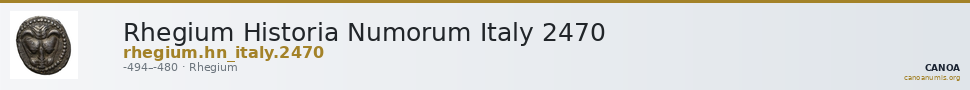 Rhegium Historia Numorum Italy 2470 — CANOA