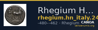 Rhegium Historia Numorum Italy 2472-2474 — CANOA