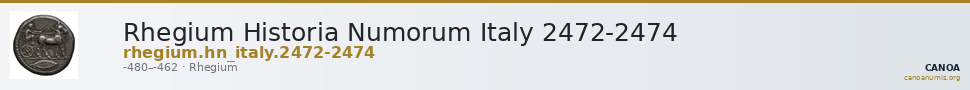 Rhegium Historia Numorum Italy 2472-2474 — CANOA
