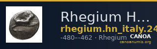 Rhegium Historia Numorum Italy 2475 — CANOA