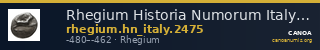 Rhegium Historia Numorum Italy 2475 — CANOA