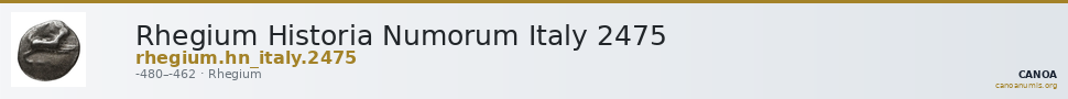 Rhegium Historia Numorum Italy 2475 — CANOA