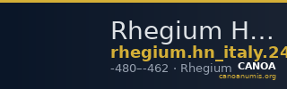 Rhegium Historia Numorum Italy 2476 — CANOA