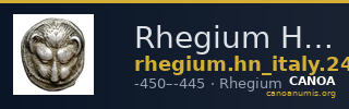 Rhegium Historia Numorum Italy 2477-2478 — CANOA