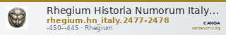 Rhegium Historia Numorum Italy 2477-2478 — CANOA