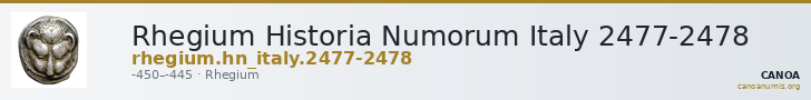 Rhegium Historia Numorum Italy 2477-2478 — CANOA