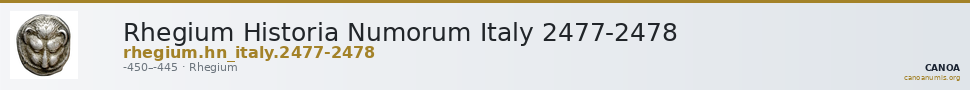 Rhegium Historia Numorum Italy 2477-2478 — CANOA