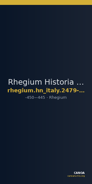 Rhegium Historia Numorum Italy 2479-2480 — CANOA