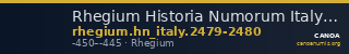 Rhegium Historia Numorum Italy 2479-2480 — CANOA