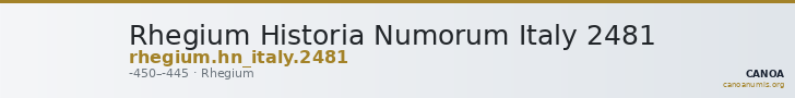 Rhegium Historia Numorum Italy 2481 — CANOA