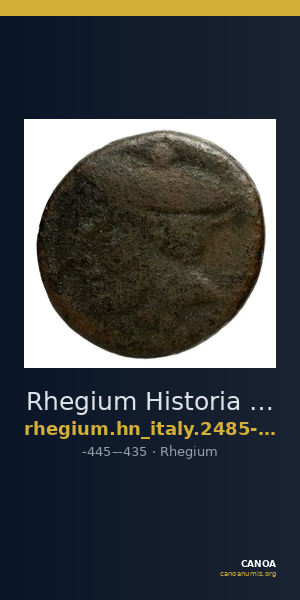 Rhegium Historia Numorum Italy 2485-2486 — CANOA