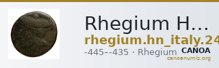 Rhegium Historia Numorum Italy 2485-2486 — CANOA