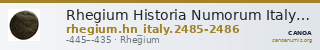 Rhegium Historia Numorum Italy 2485-2486 — CANOA