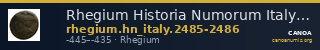 Rhegium Historia Numorum Italy 2485-2486 — CANOA