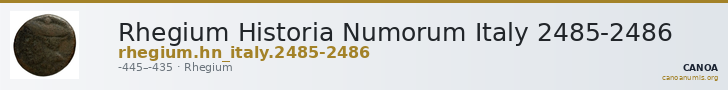 Rhegium Historia Numorum Italy 2485-2486 — CANOA