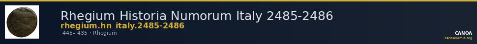 Rhegium Historia Numorum Italy 2485-2486 — CANOA