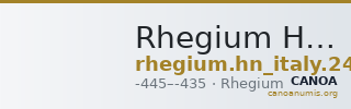 Rhegium Historia Numorum Italy 2487 — CANOA